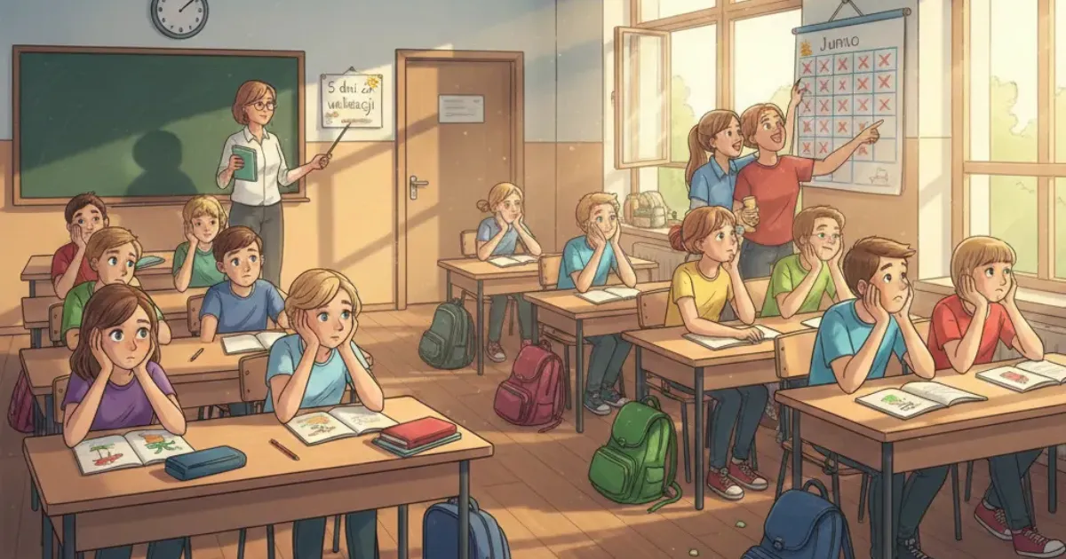 Ostatnie dni przed wakacjami - uczniowie w klasie liczą dni do końca szkoły